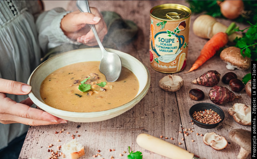 Zupa z dorady z topinamburem i kaszą gryczaną